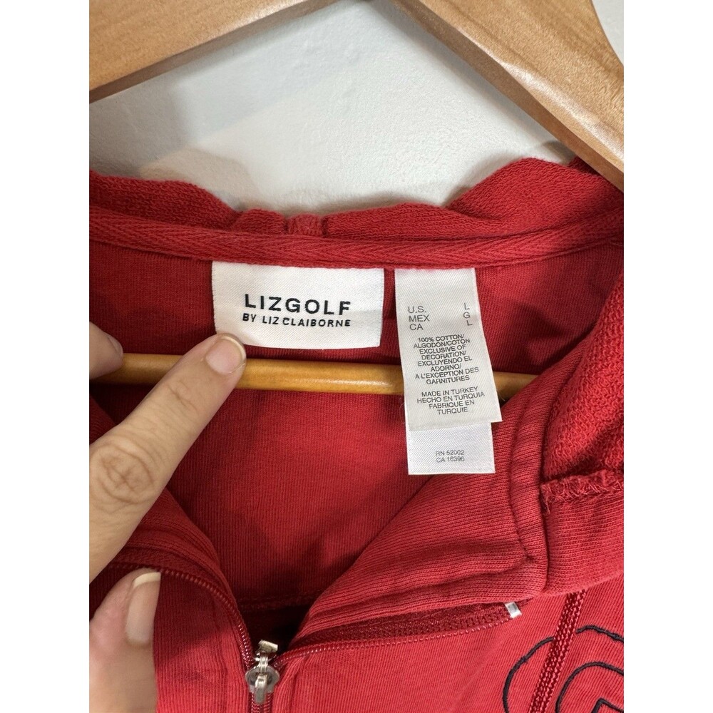 LIZ GOLF Womens Large Full Zip Hoodie Embroidered Golfcore Quiet Luxury - Picture 7 of 12